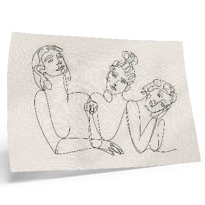 Decorative canvas print black and white lines depicting the intimacy of characters