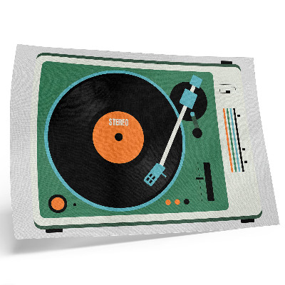 Poster Retro gramophone contrasting geometric colors