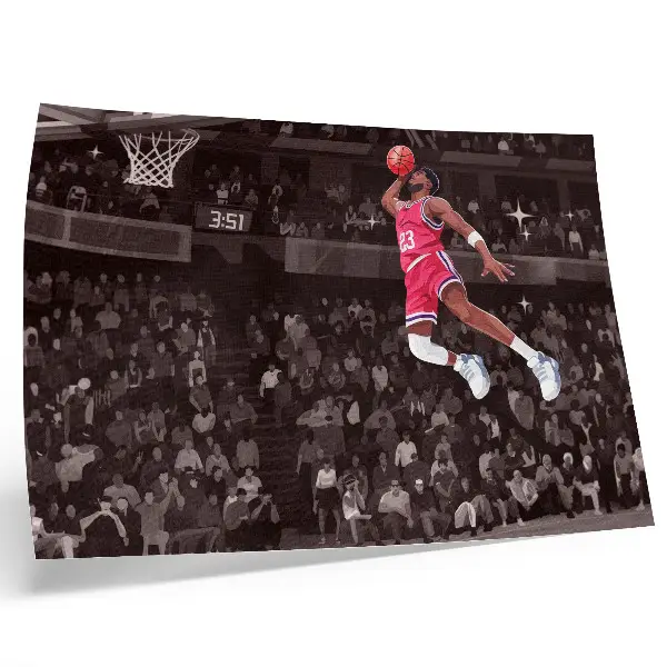Decorative canvas print sport dynamics illustration featuring contrasting colors