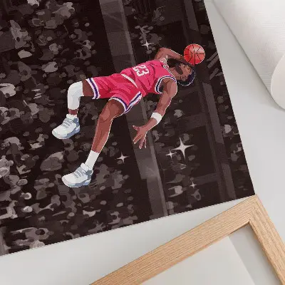 Decorative canvas print sport dynamics illustration featuring contrasting colors