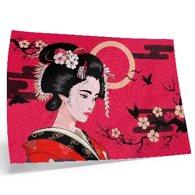 Modern flower composition poster oriental motifs