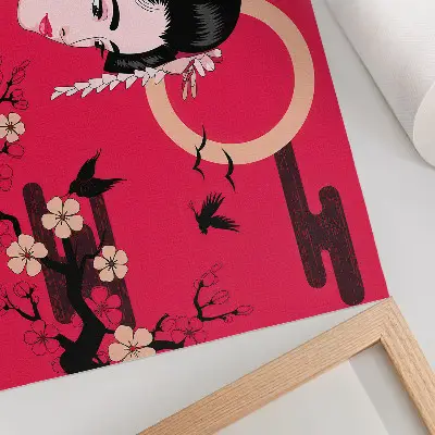 Modern flower composition poster oriental motifs