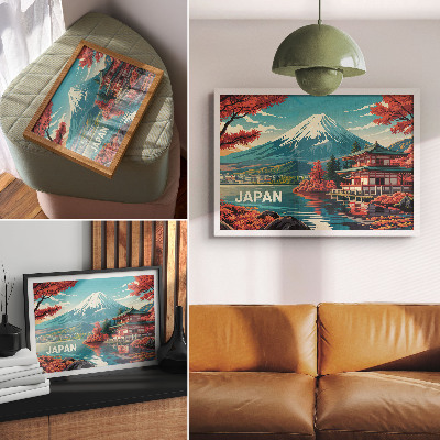 Photo canvas Full of colors lake mountain Japanese scenery