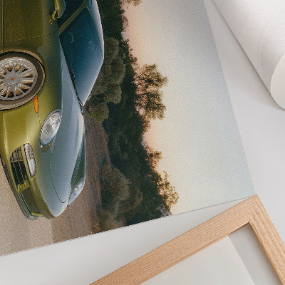 Photo canvas Sports car green desert sunset