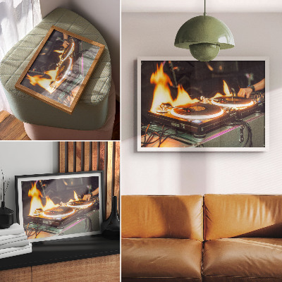 Photo canvas An energetic mix of flames and electronics