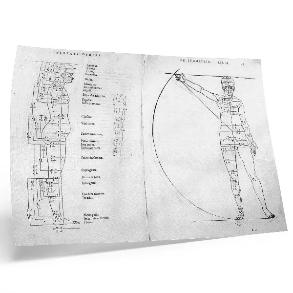 Photo canvas drawing of a man in Latin by Albrecht Dürer