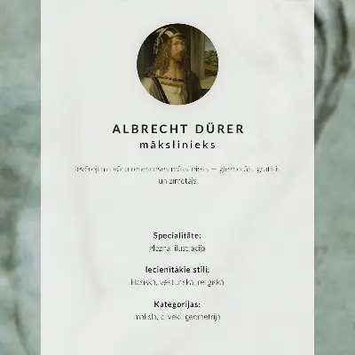 Photo canvas drawing of a man in Latin by Albrecht Dürer