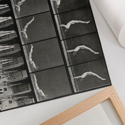 Decorative canvas print A man standing on his hands from a supine position. Phototype after Eadweard Muybridge, 1887.