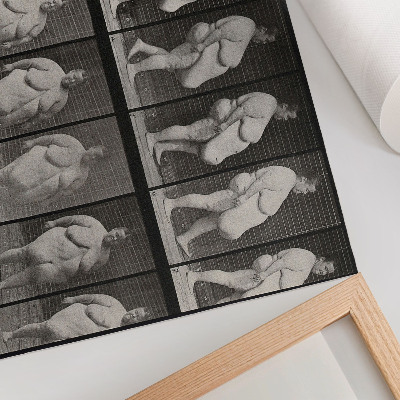 Poster Obese woman walking. Phototype after Eadweard Muybridge, 1887