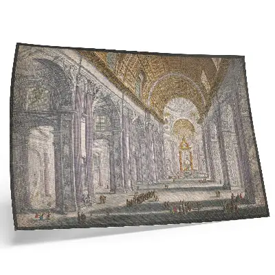 Interior of Saint Peter's Basilica in Vatican City canvas print by anonymous and Giovanni Battista Piranesi