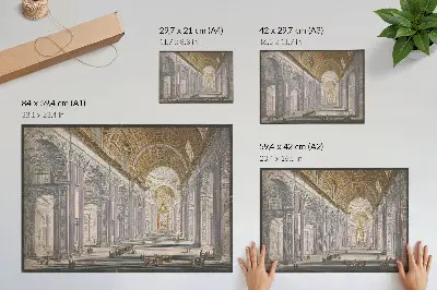 Interior of Saint Peter's Basilica in Vatican City canvas print by anonymous and Giovanni Battista Piranesi