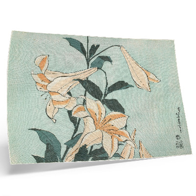 Photo canvas Lilies (ca. 1833–1834) in high resolution by Katsushika Hokusai