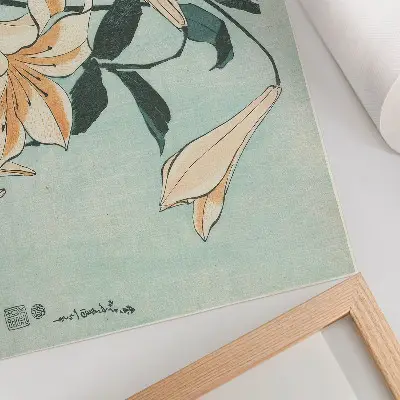 Photo canvas high resolution print of Lilies by Katsushika Hokusai (ca. 1833–1834)