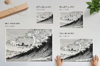 One Hundred Views of Mount Fuji by Hokusai vintage Japanese woodblock print poster