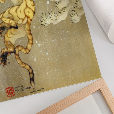 Photo canvas Katsushika Hokusai (1760–1849), Tiger in the Snow. Hanging Scroll, ink and color on silk, 1849
