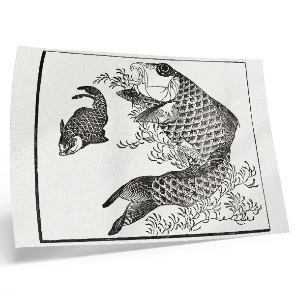 Hokusai's Carp canvas print a decorative Japanese animal illustration