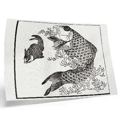 Hokusai's Carp canvas print a decorative Japanese animal illustration