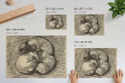Decorative canvas print featuring Cats, Tsching, Batzar, and Blanc-Blanc by Théophile Alexandre Steinlen