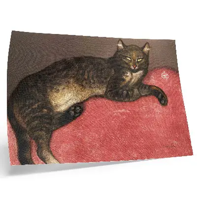 Photo canvas featuring L'Hiver Chat sur un Coussin (1909) chromolithographic print by Théophile Alexandre Steinlen