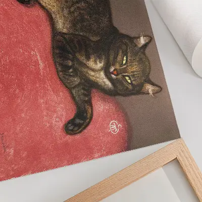 Photo canvas featuring L'Hiver Chat sur un Coussin (1909) chromolithographic print by Théophile Alexandre Steinlen