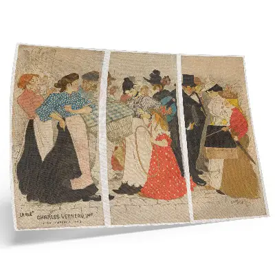 Mensen op straat (1896) by Théophile Alexandre Steinlen and Charles Verneau decorative canvas print