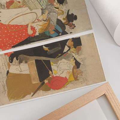 Decorative canvas print Mensen op straat (1896) by Théophile Alexandre Steinlen and Charles Verneau