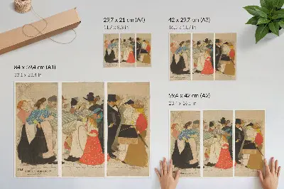 Mensen op straat (1896) by Théophile Alexandre Steinlen and Charles Verneau decorative canvas print