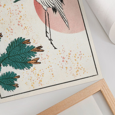 Decorative canvas print Japanese crane woodcut (1826–1869)