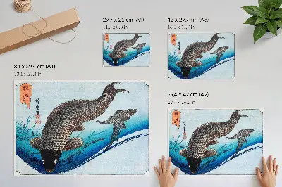 Carps and Crucian Carps (1830) by Utagawa Hiroshige poster