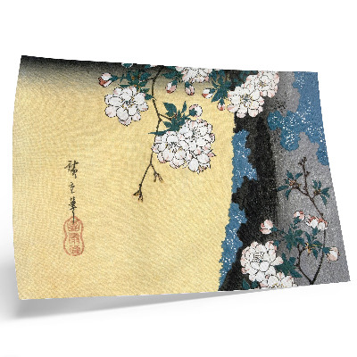 Photo canvas Japanese Cherry Blossoms (1837) – vintage woodblock print by Utagawa Hiroshige