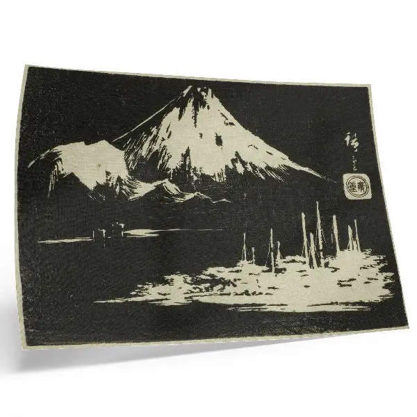 Seikenji Fuji decorative canvas print from the series Mirror of Stone Rubbings of Views of the Provinces Kohon meihitsu ishizuri kagami