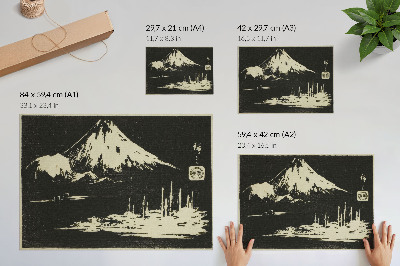 Decorative canvas print Seikenji Fuji, from the series Mirror of Stone Rubbings of Views of the Provinces (Kohon meihitsu ishizuri kagami)