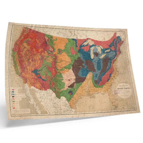 Geologic map of the United States photo canvas
