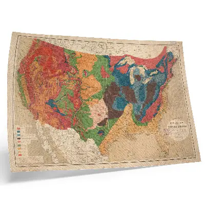 Geologic map of the United States photo canvas