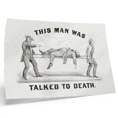 Photo canvas archival illustration of This Man Was Talked to Death (1873)