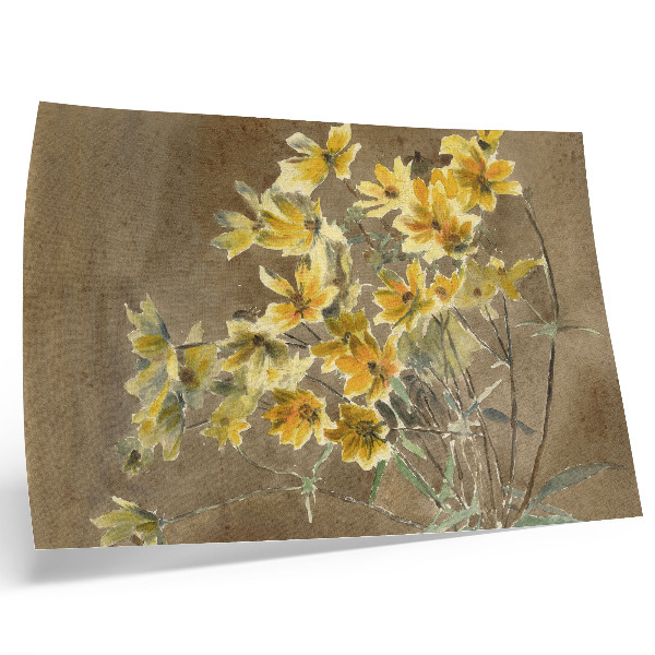 Decorative canvas print Yellow Flower with Border (1915) by Hannah Borger Overbeck