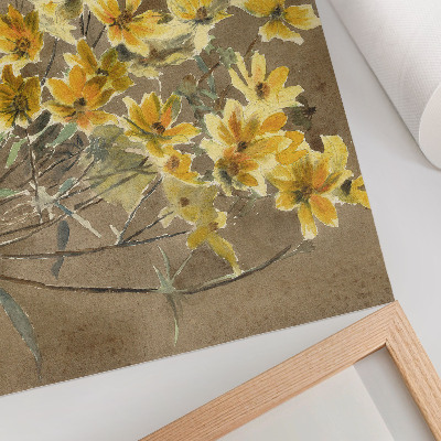 Decorative canvas print Yellow Flower with Border (1915) by Hannah Borger Overbeck