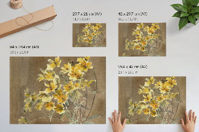Decorative canvas print Yellow Flower with Border (1915) by Hannah Borger Overbeck