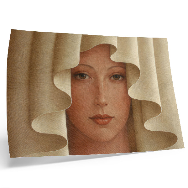 Photo canvas A woman in a wavy-shaped veil