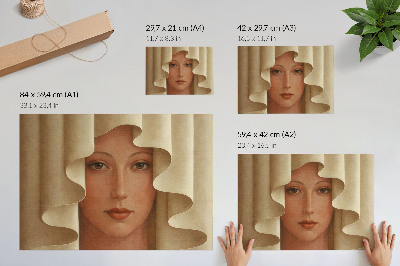 Photo canvas A woman in a wavy-shaped veil