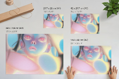 Photo canvas Abstract portrait with colorful shapes