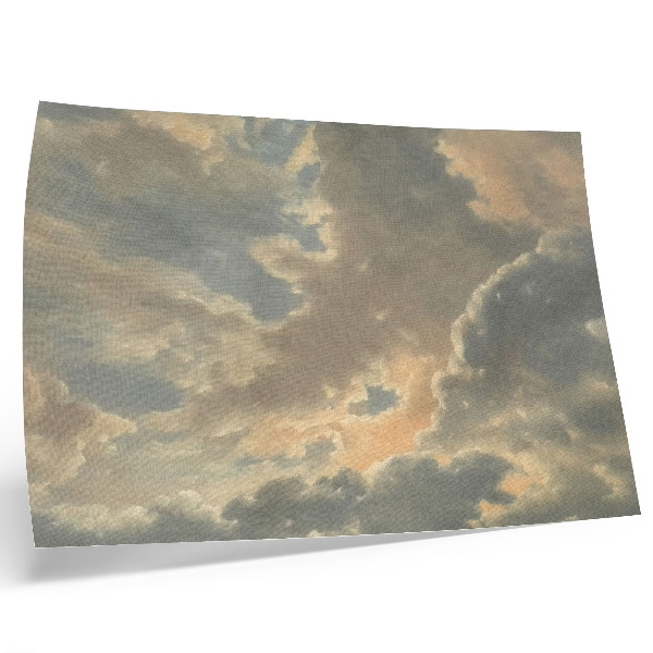 Poster Clouds in the sky in shades of gray and beige