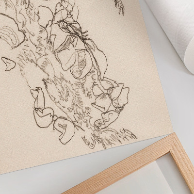 Photo canvas Mountain Stream (1917) by Egon Schiele – line drawing from the collection of The MET museum