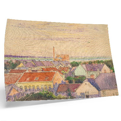 Decorative canvas print View of the city by Egon Schiele, illustration