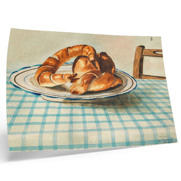 Poster Still Life with a Plate of Cake by Egon Schiele