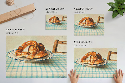 Poster Still Life with a Plate of Cake by Egon Schiele
