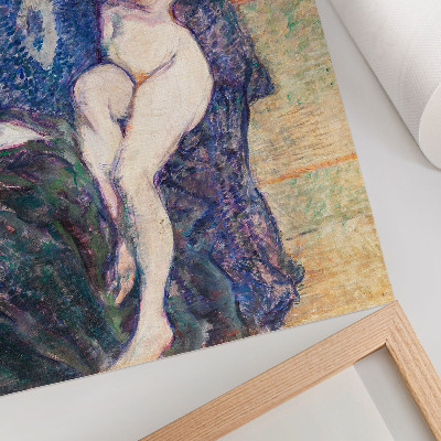 Poster Naked woman showing breasts, vintage erotic art by Henri de Toulouse-Lautrec