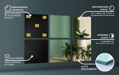 Square mirror tiles self-adhesive
