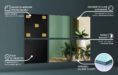 Square mirror tiles self-adhesive