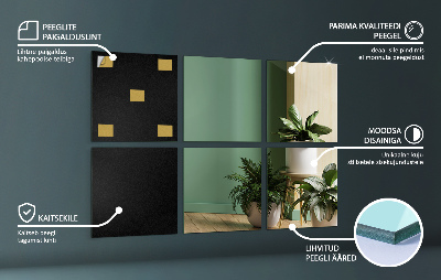 Square mirror tiles self-adhesive